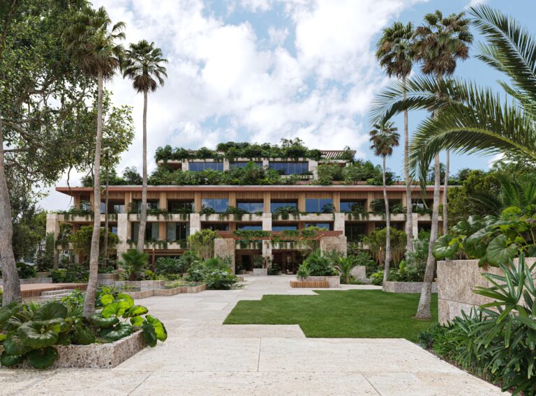 Ziggurat: зиккурат в сердце Coconut Grove Архитектурный рендер Ziggurat – премиальный комплекс с офисами и кондо в Майами Coconut Grove