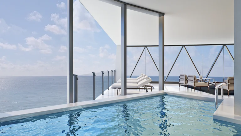 Аменities Bentley Residences премиум Пляжный клуб, ресторан Тодда Инглиш и Dezervator лифт в Bentley Residences Miami – для инвесторов