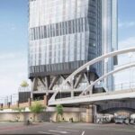 Сцена Albion Street с башней Nobu Manchester, элитная архитектура Viadux, инвестиции в премиум-строительство Северной Англии