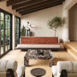 Пространство 372 м² с сводчатыми потолками и камином из известняка в luxury вилле Майами-Бич
