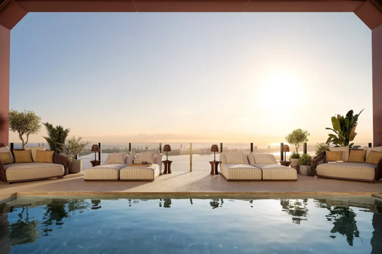 Общий вид башни Villa Miami 56-этажная башня Villa Miami с пентхаус-триплексом и вертолетной площадкой