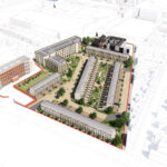 Компьютерная визуализация аэрофотоснимка планов Wavensmere Homes для Arkle Court в Челтенхэме – современный residential девелопмент