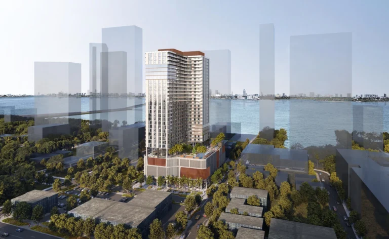 Удобства на крыше башни Бассейн и падел-корты на южном деке 2900 Terrace в Майами