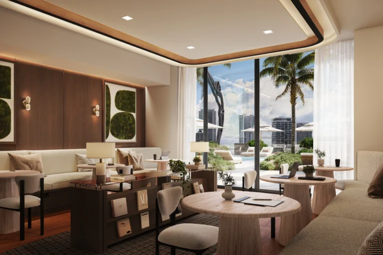 Панорамный вид на Midtown Майами Общий план комплекса Midtown Park с башнями и парками в Midtown Miami