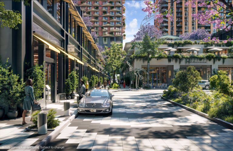 Флагманская башня Midtown Park Residences 28-этажная башня Midtown Park в Майами от Arquitectonica с видом на Wynwood