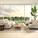 Близкий план вертикального строительства жилого комплекса The Residences at Shell Bay