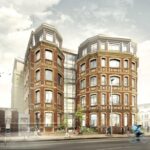 Внешний вид коммерческой недвижимости 220 Queenstown Road SW8, shell офисы 18152 кв футов у станции