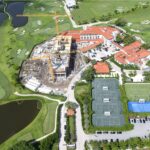 Аэрофотосъемка вертикального строительства The Residences at Shell Bay в приватном анклаве Майами