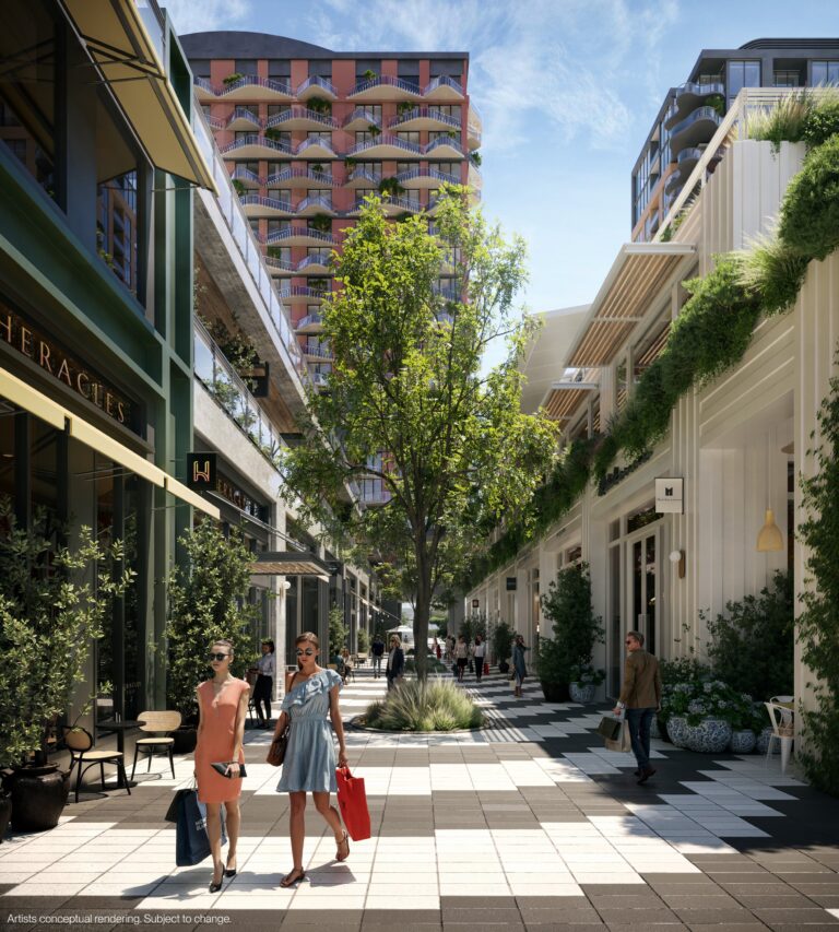 Футуристический Midtown Park Мастер-план Midtown Park Miami с башнями и парками от Rosso Development